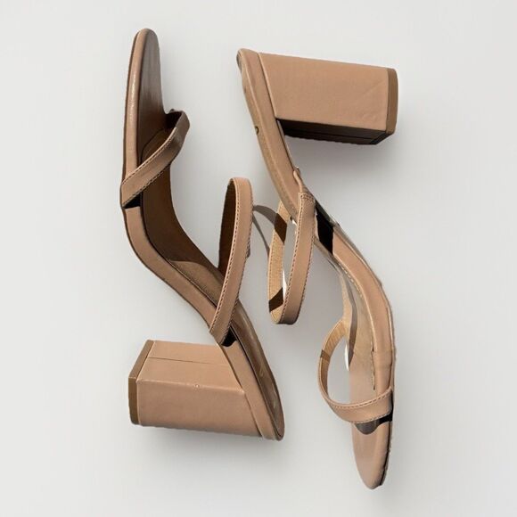 Lulu’s Nude Strappy Block Heel Sandals Women’s Size 11 Open Toe Dress Shoes - Picture 7 of 9